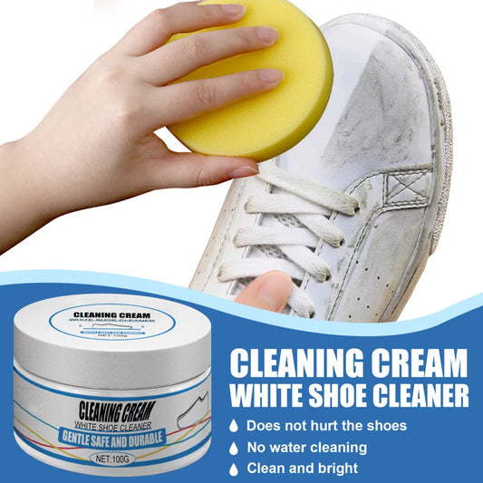 White Shoe Cleaning Cream with Sponge